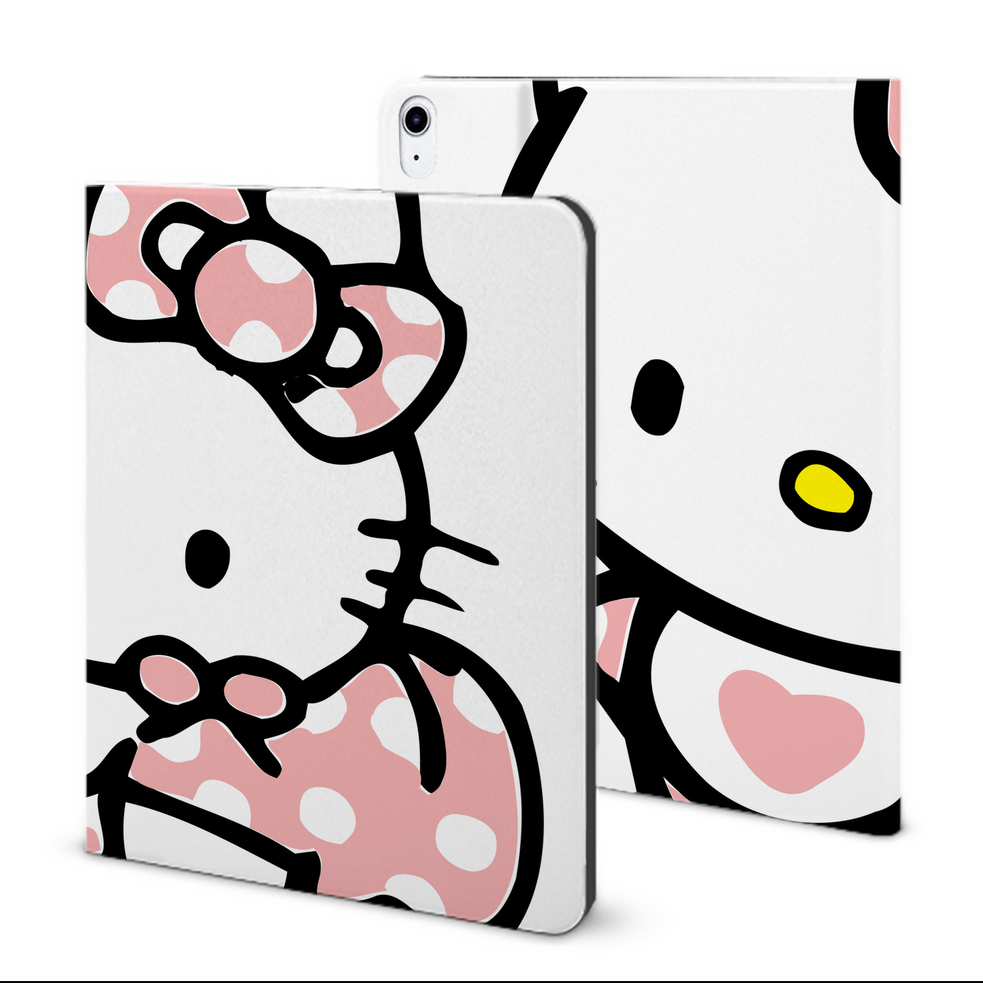 （画像用） Hello Kitty ハローキティ IPad ケース ブック型 PUレザー TPU 耐衝撃 軽量 薄型 ペン収納なし 全面保護 IPad 各モデル対応